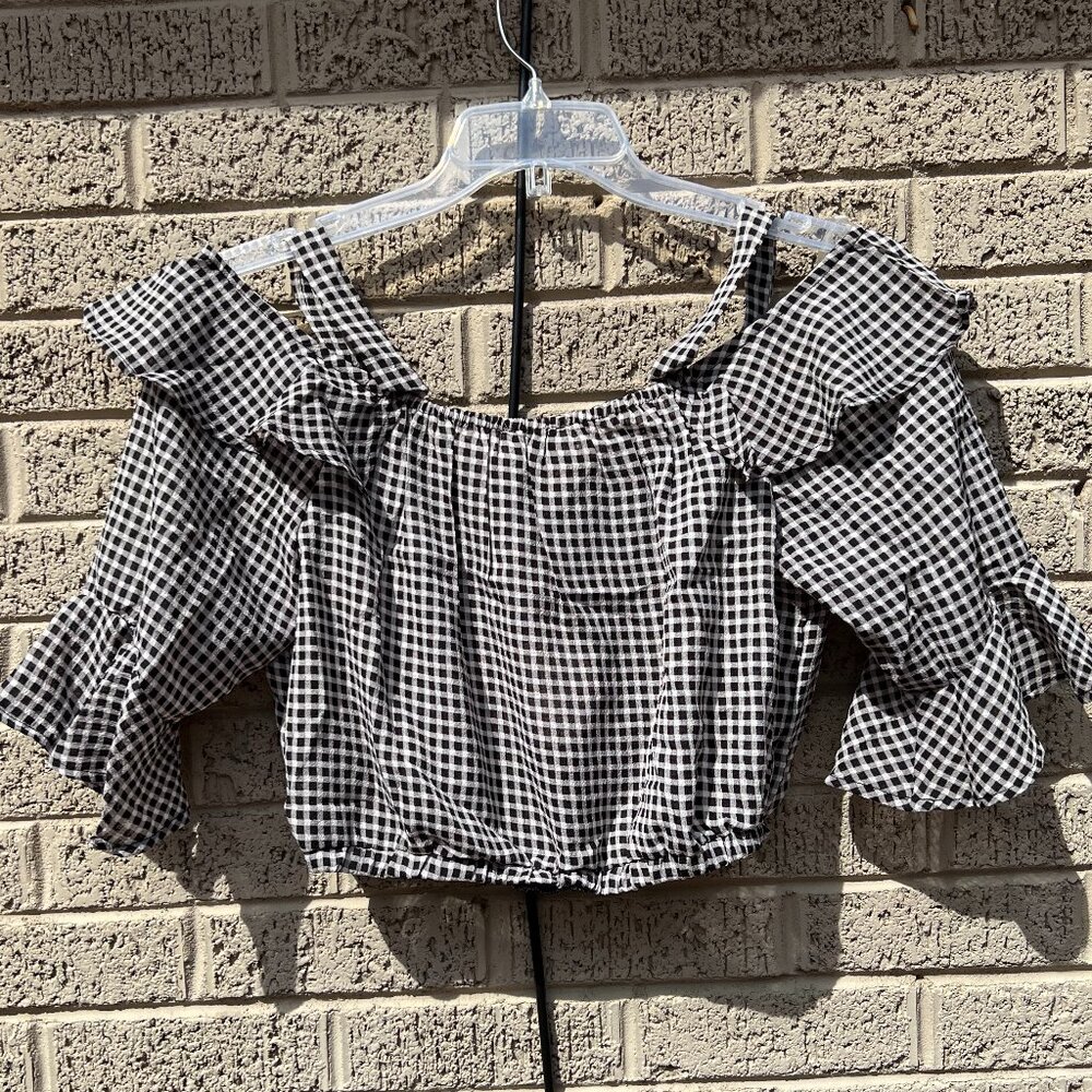 Hayden LA Gingham Crop Top NWT Large